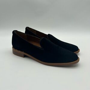 Franco Sarto Jeela Black Suede Loafers Women’s Size 6 US EU 36 Leather Upper NWT